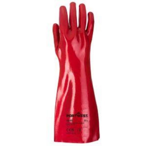 Picture of PVC Gauntlet 45cm - Red Extra Large
