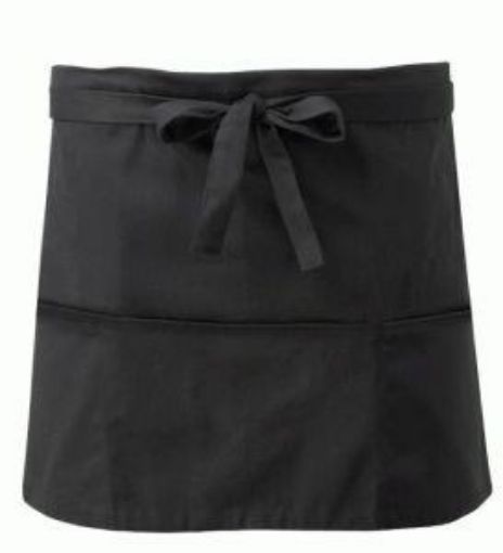 Picture of Short Waist Apron 3 Pockets PCotton - Black