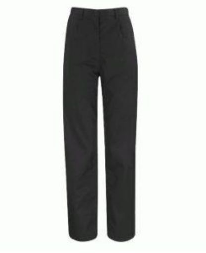 Picture of Ladies Flat Front Trousers Reg Leg - Black