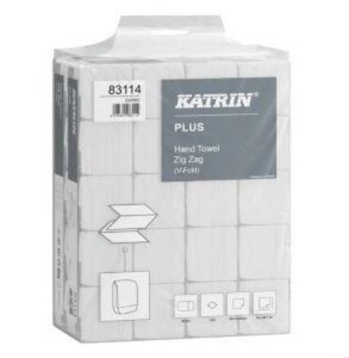 Picture of Katrin Plus 1ply VFold Hand Towels x6000 - White