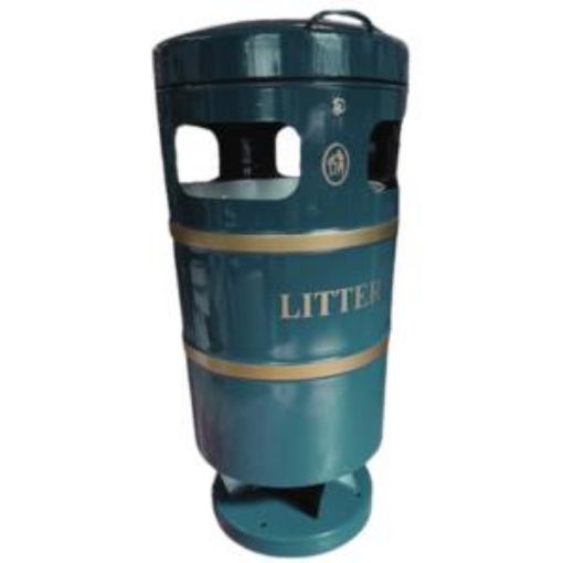 Picture of 94lt Knight Closed Top Litter Bin - Green 