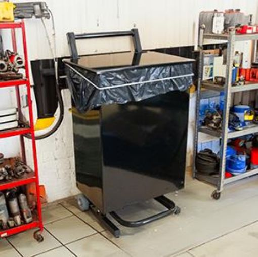 Picture of 81lt Fyrex Large Semi-Mobile Fixed Body Steel Bin - Black
