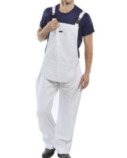 Picture of Painters Cotton Drill Bib and Brace Overall - White 