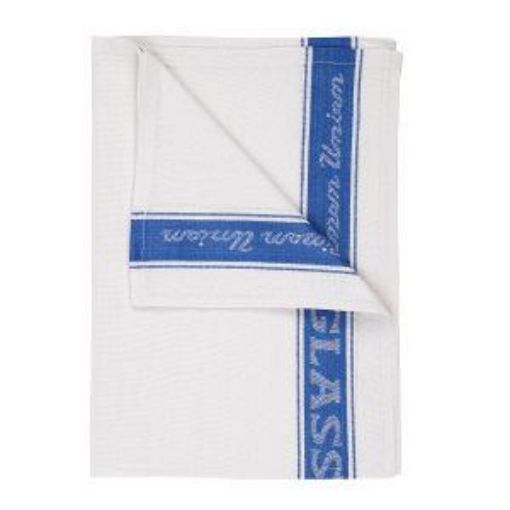 Picture of Linen Union Glass Cloth (cotton/linen mix) 50x76cm - Blue Border