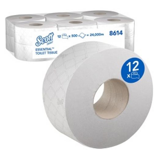 Picture of 8614 Scott® Essential™ 2ply Mini Jumbo Toilet Rolls (76mm Core)