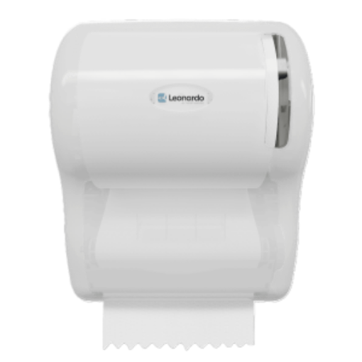 Picture of Leonardo Mechanical Hands Free Hand Towel Roll Dispenser - White